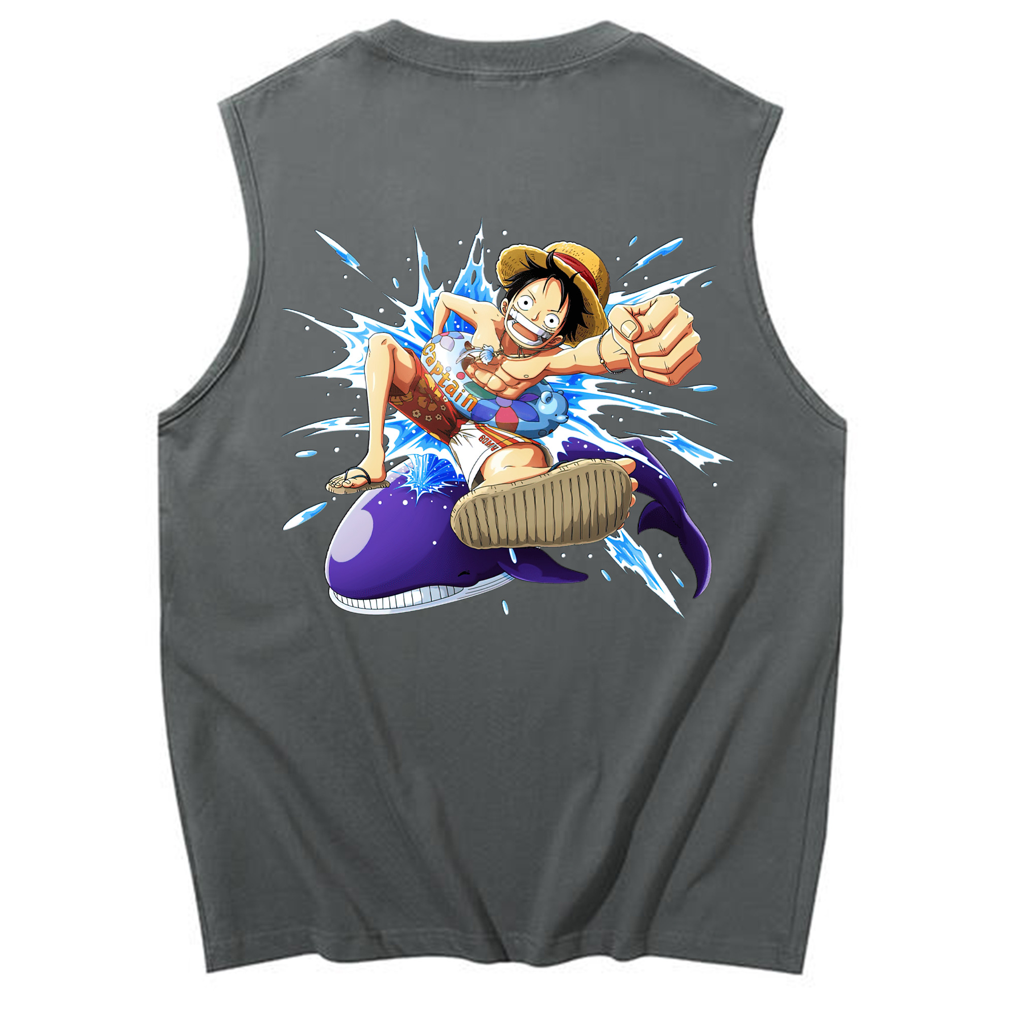 ワンピース モンキー・D・ルフィ ONE PIECE Monkey D. Luffy コットン100％タンクトップ（背面プリント）
